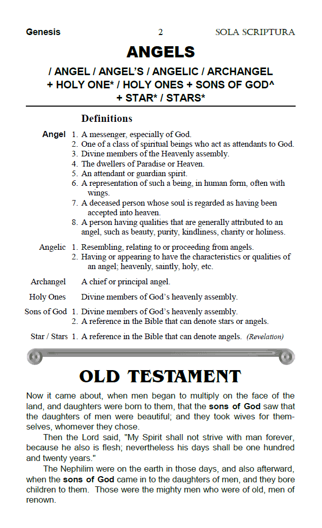 The Angel Chapter from the "Sola Scriptura Topical Bible - Top 20 Spiritual Symbols".