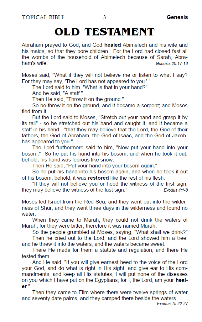 The Healing Chapter from the "Sola Scriptura Topical Bible - Top 20 Spiritual Symbols".