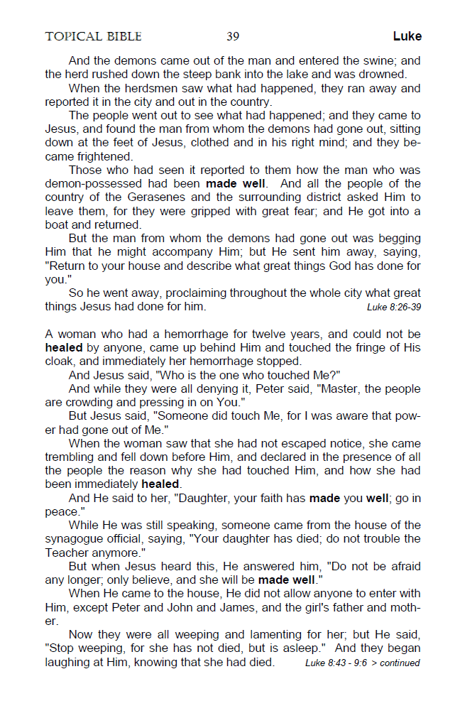 The Healing Chapter from the "Sola Scriptura Topical Bible - Top 20 Spiritual Symbols".
