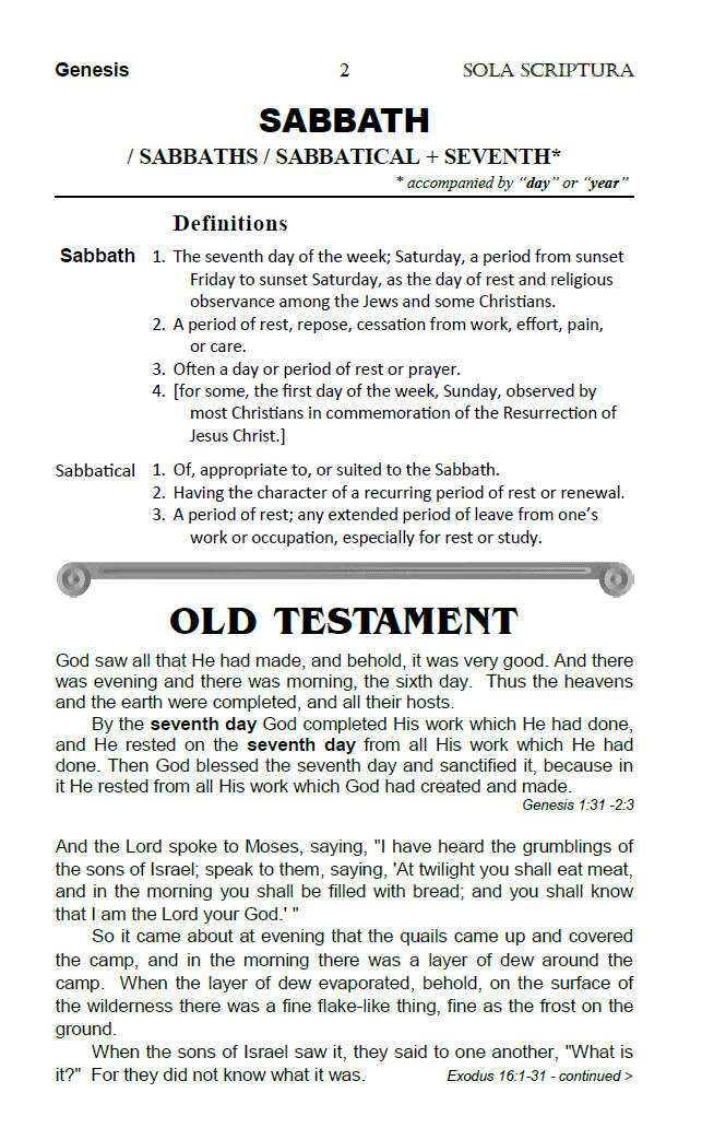 The Sabbath Chapter from the "Sola Scriptura Topical Bible - Top 20 Spiritual Symbols".