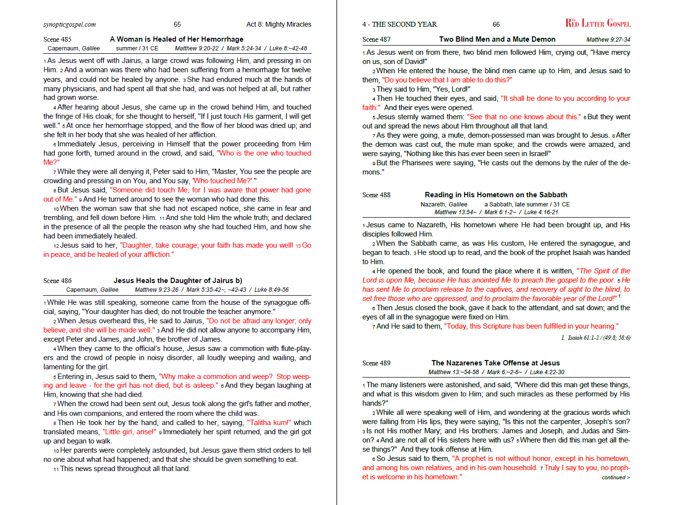 Sample from "The Red Letter Gospel" Complete Edition - Chapter 4.