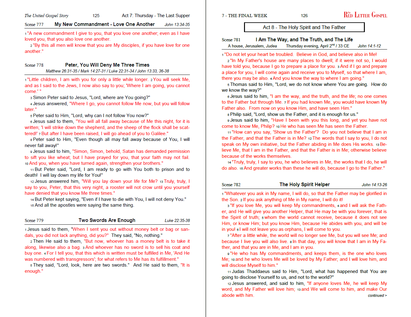 Sample from "The Red Letter Gospel" Standard Edition - Chapter 7.