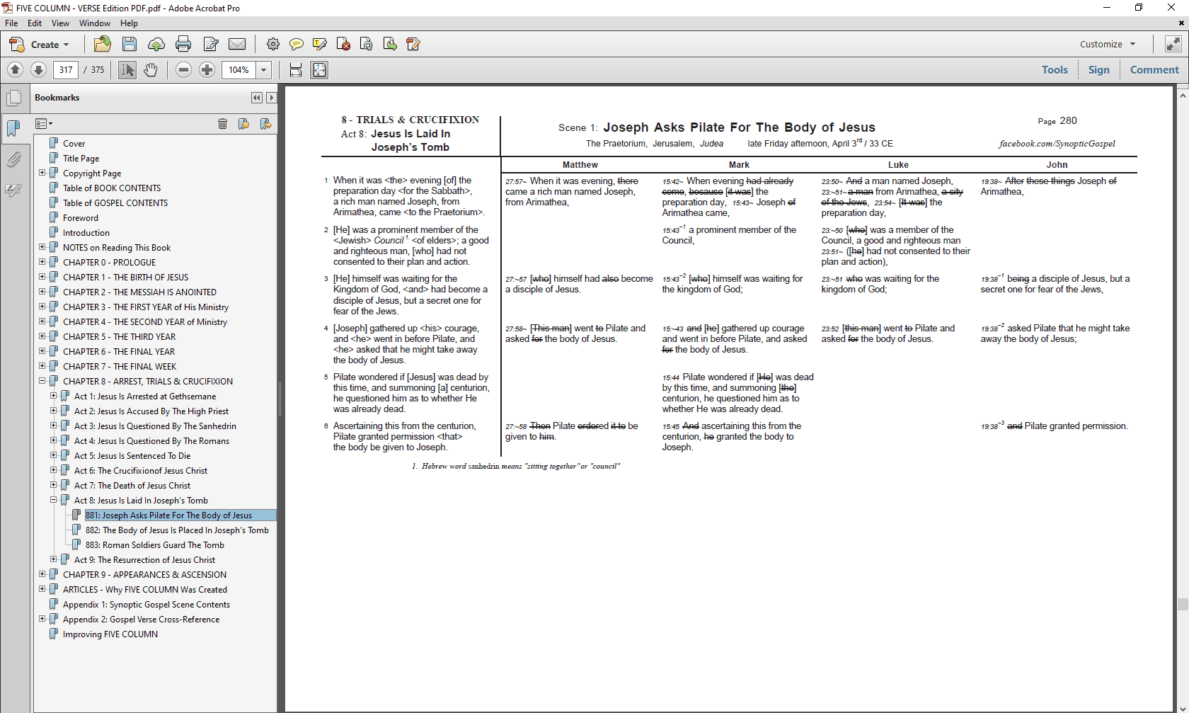FIVE COLUMN: Verse-By-Verse PDF Edition - Scene 881.